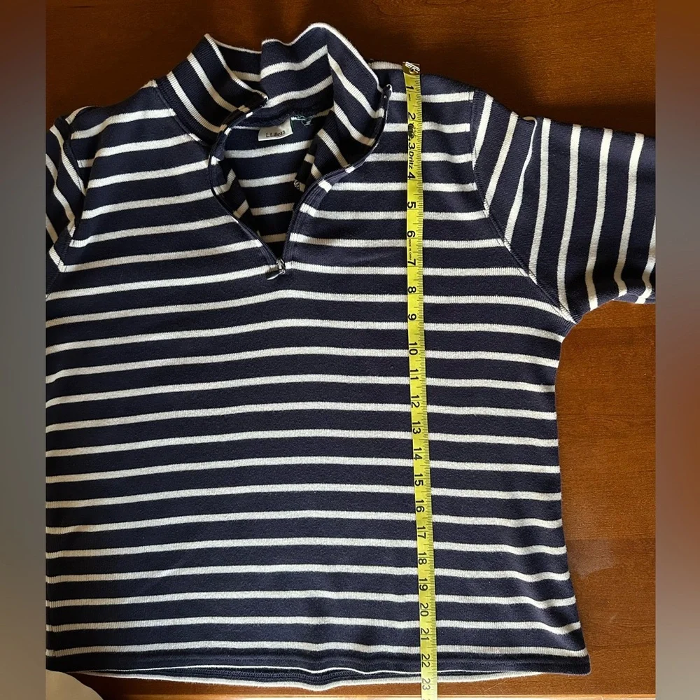 L.L. Bean Navy and White Striped Long Sleeve Top - Picture 7 of 7